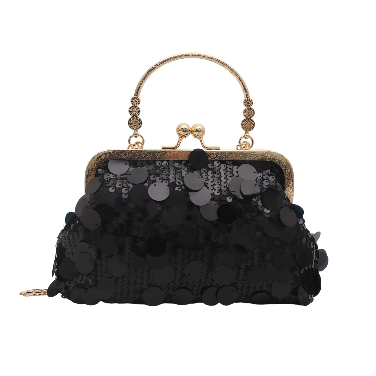 Sequined ball gown evening bag, sparkling and fashionable women's bag