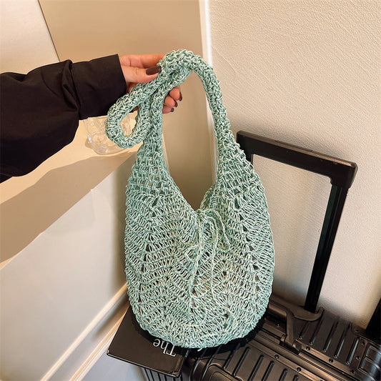 Vacation woven tote bag for women