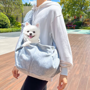 Polyester Crossbody Pet Carrier Bag - Adjustable Sling Shoulder Bag for Cats & Small Dogs